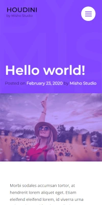 Houdini WordPress Theme on Mobile