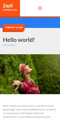 Zazil WordPress Theme on Mobile
